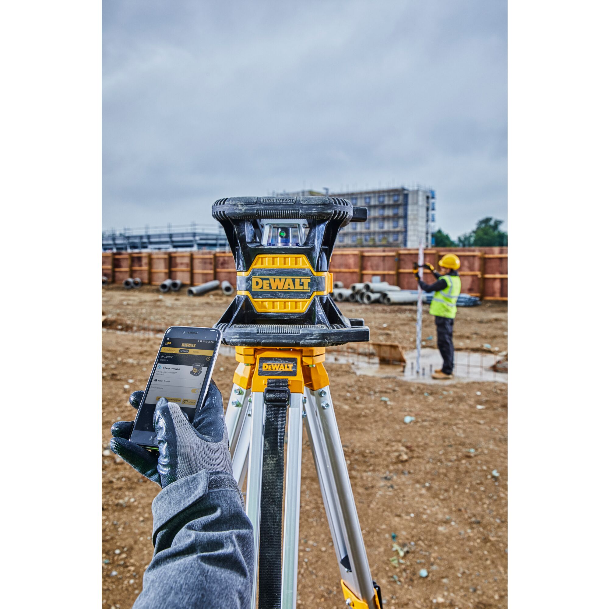 18V XR Tool Connect Green Rotary Laser 1 X 2Ah DEWALT