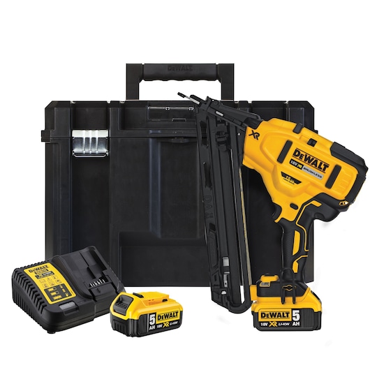18V XR Brushless 15 Gauge Second Fix Nailer - 2 X 5Ah